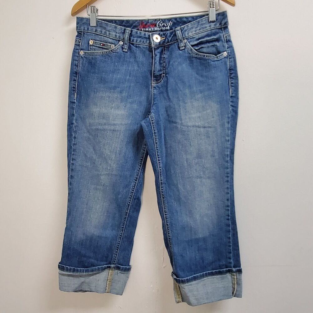 Tommy Hilfiger Jeans Women's size 8 Spirit Crop Capri Blue Denim Pants